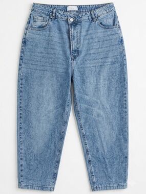 Refuge Denim High Rise Mom Jeans Medium Wash Crossover Waist Tapered 13 Juniors